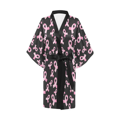 Breast Cancer Awareness Design Women Short Kimono Robe