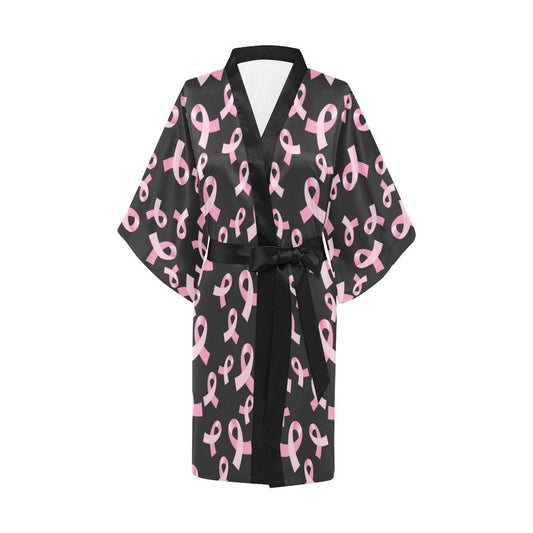 Breast Cancer Awareness Design Women Short Kimono Robe