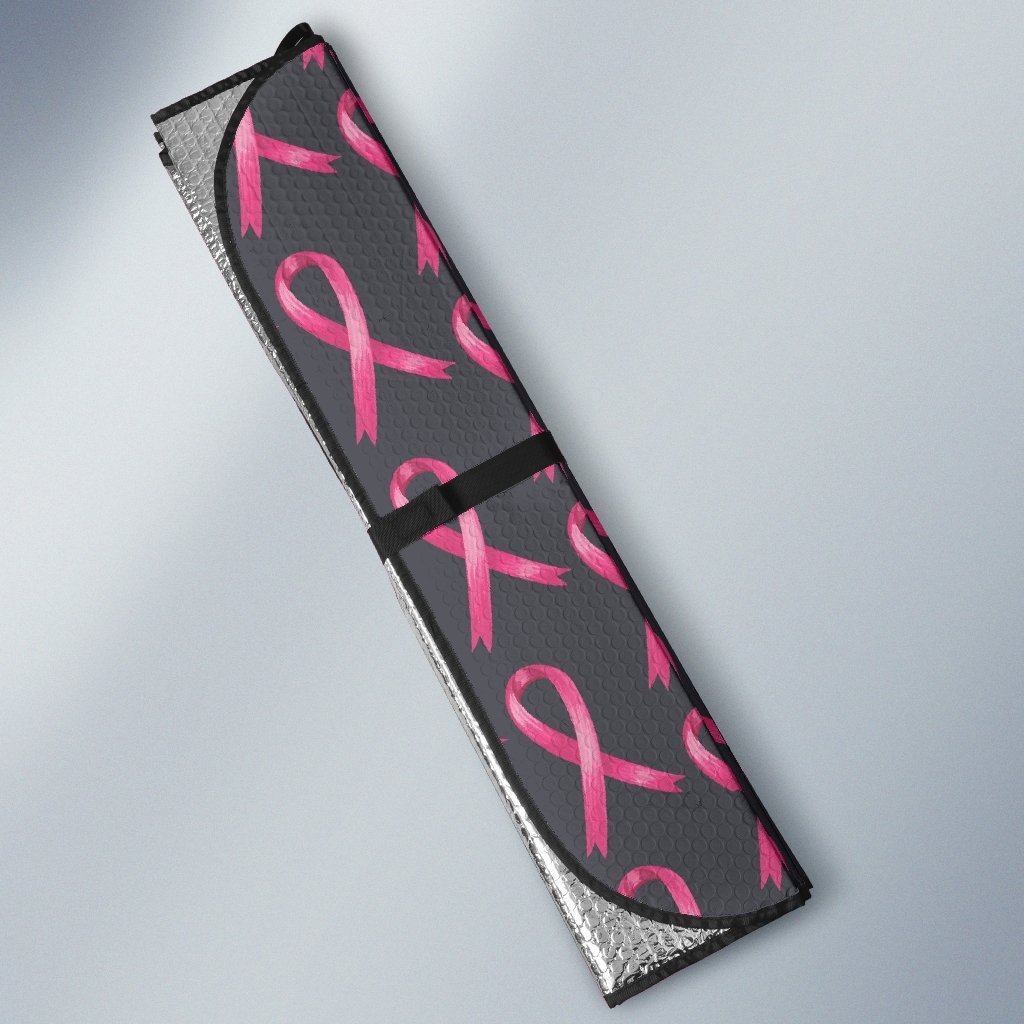 Breast Cancer Awareness Pattern Car Sun Shade For Windshield
