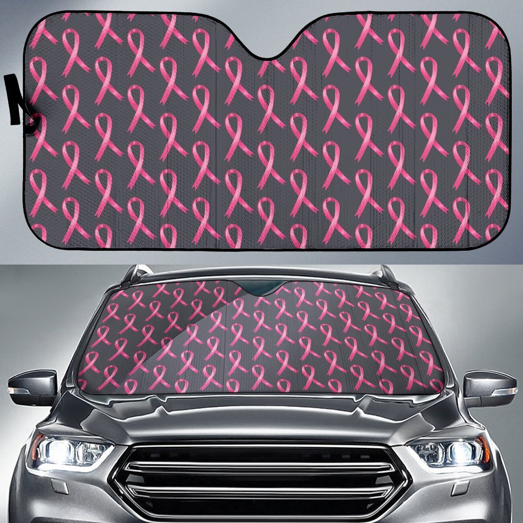 Breast Cancer Awareness Pattern Car Sun Shade For Windshield