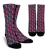Breast Cancer Awareness Pattern Crew Socks