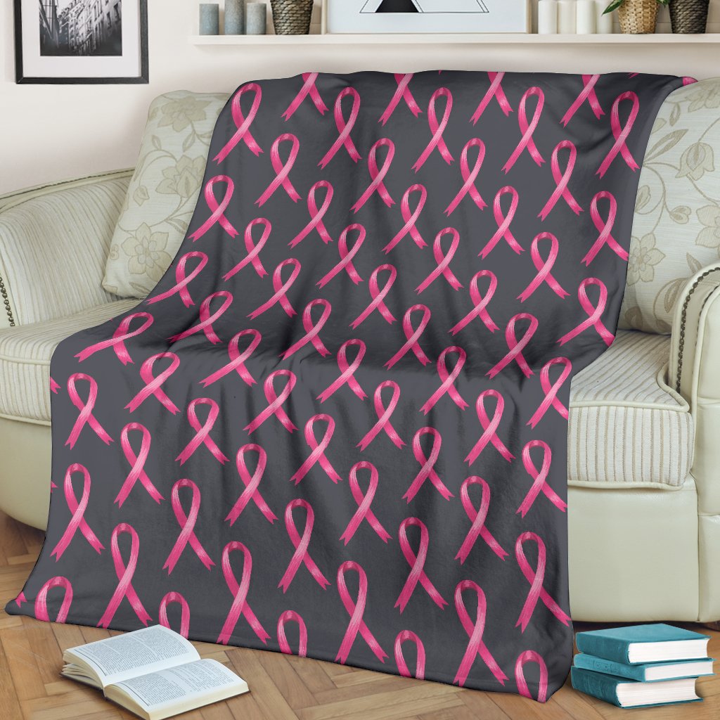 Breast Cancer Awareness Pattern Fleece Blanket