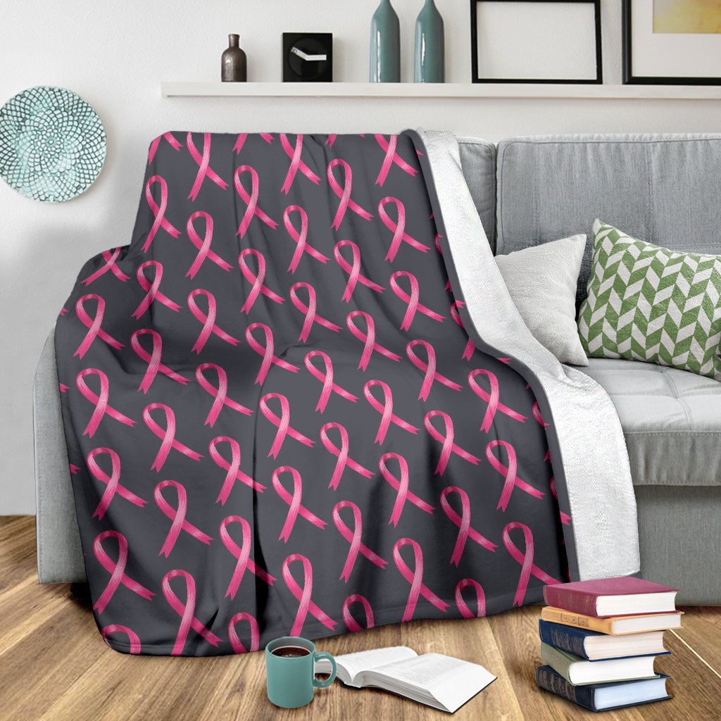 Breast Cancer Awareness Pattern Fleece Blanket