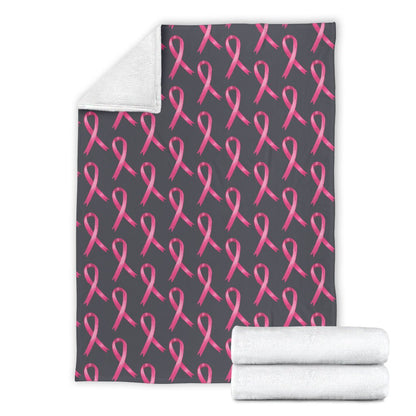 Breast Cancer Awareness Pattern Fleece Blanket