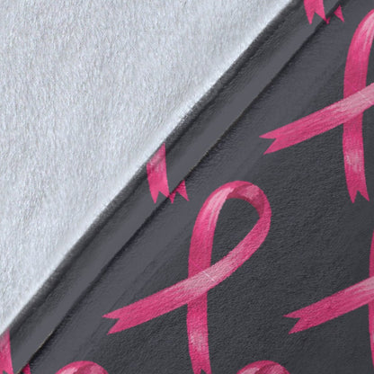 Breast Cancer Awareness Pattern Fleece Blanket