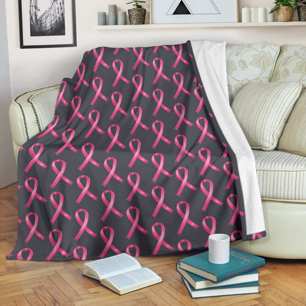 Breast Cancer Awareness Pattern Fleece Blanket