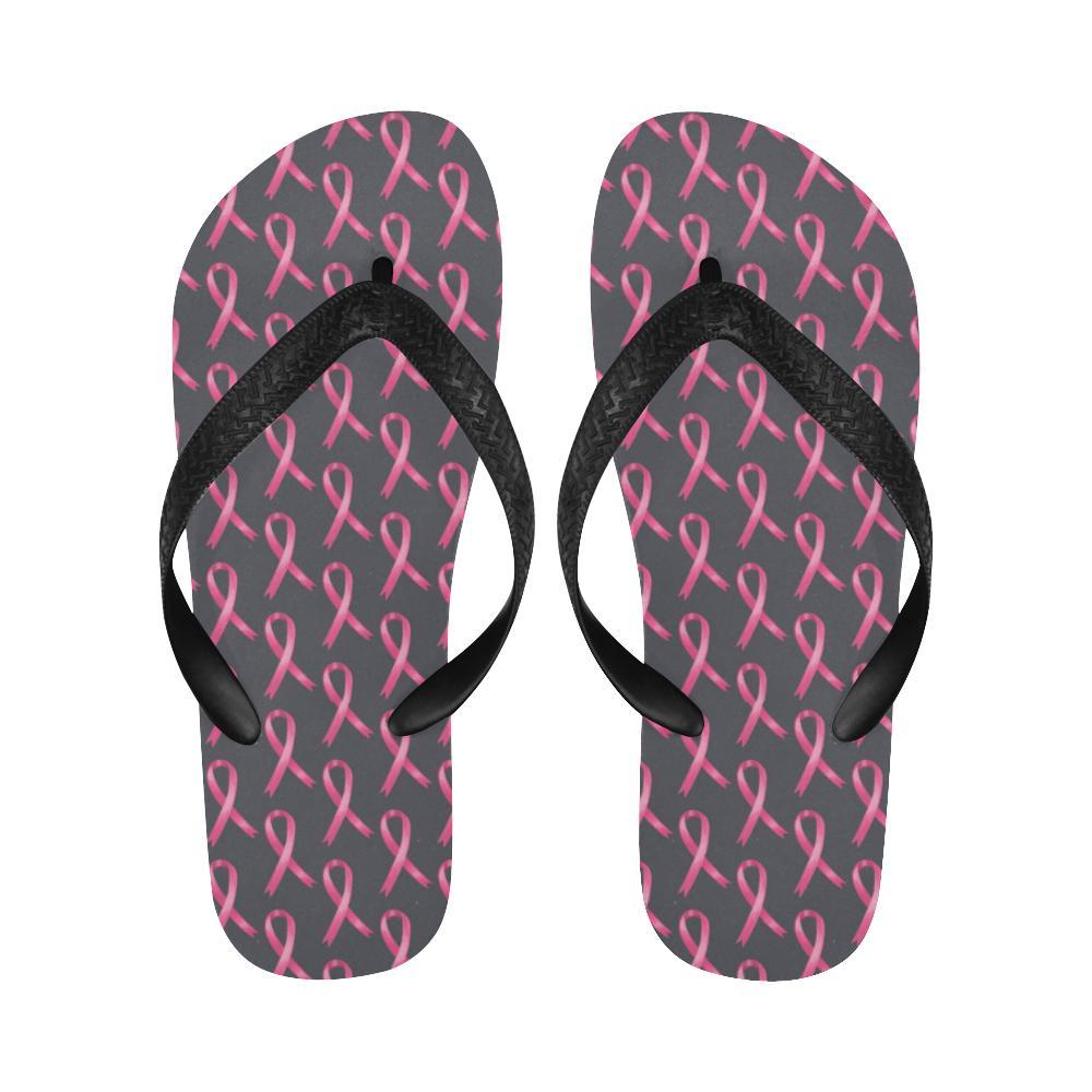 Breast Cancer Awareness Pattern Flip Flops-JTAMIGO.COM