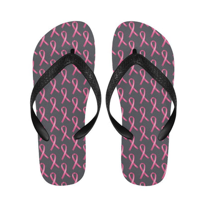 Breast Cancer Awareness Pattern Flip Flops-JTAMIGO.COM