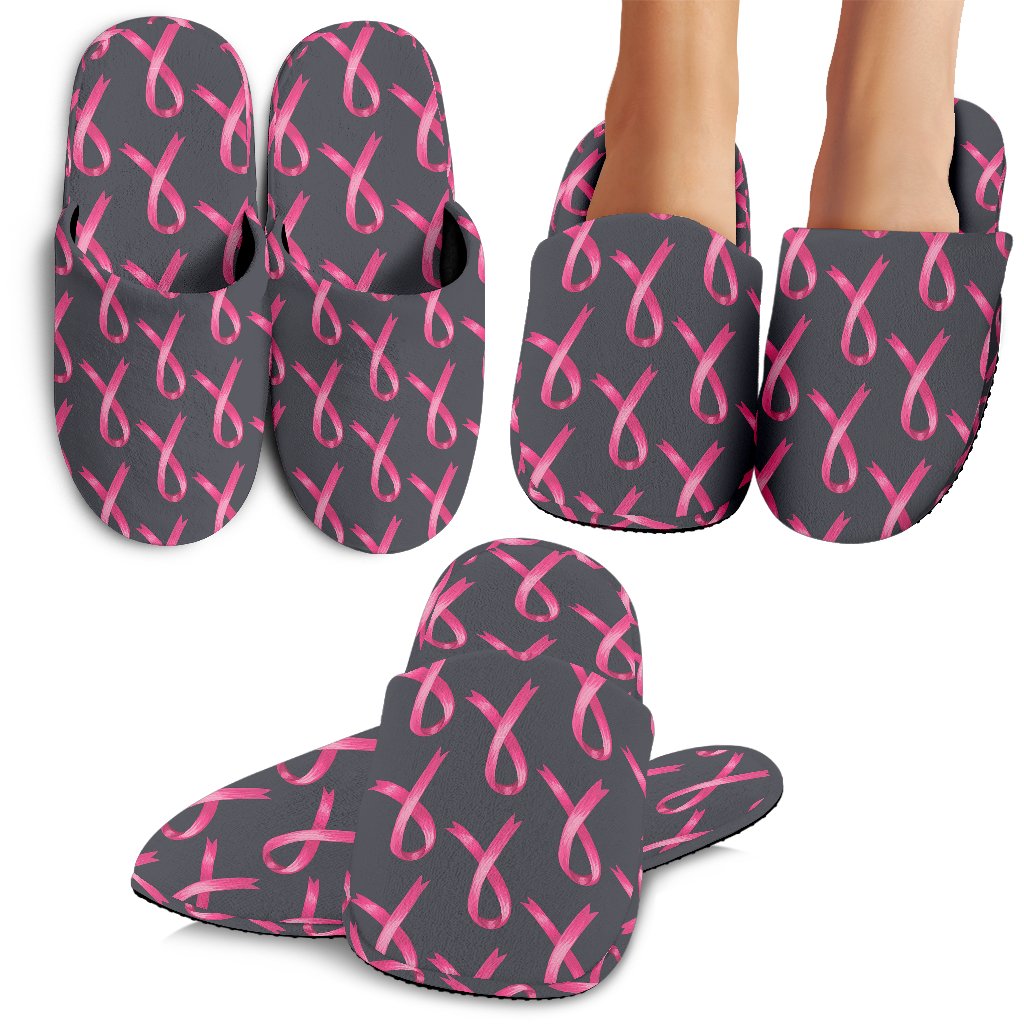 Breast Cancer Awareness Pattern House Slippers