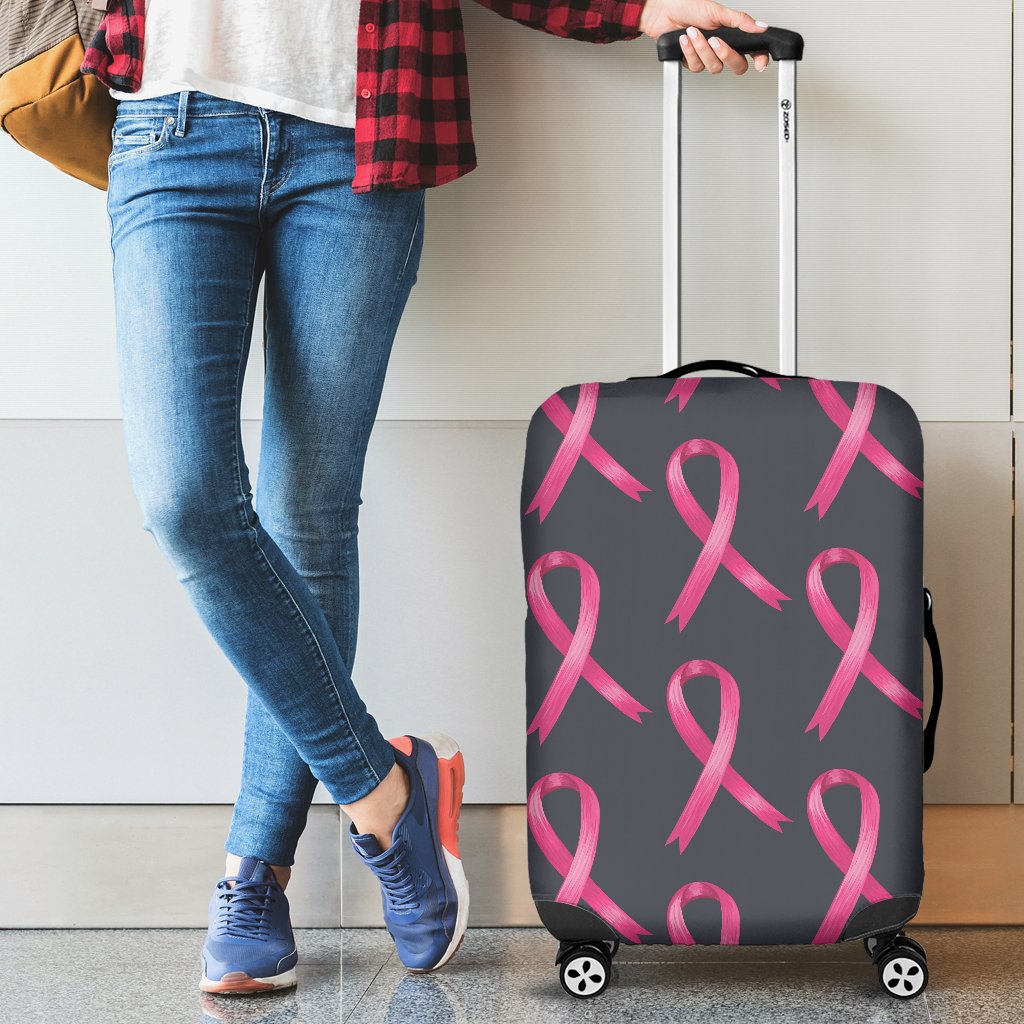 Breast Cancer Awareness Pattern Luggage Cover Protector