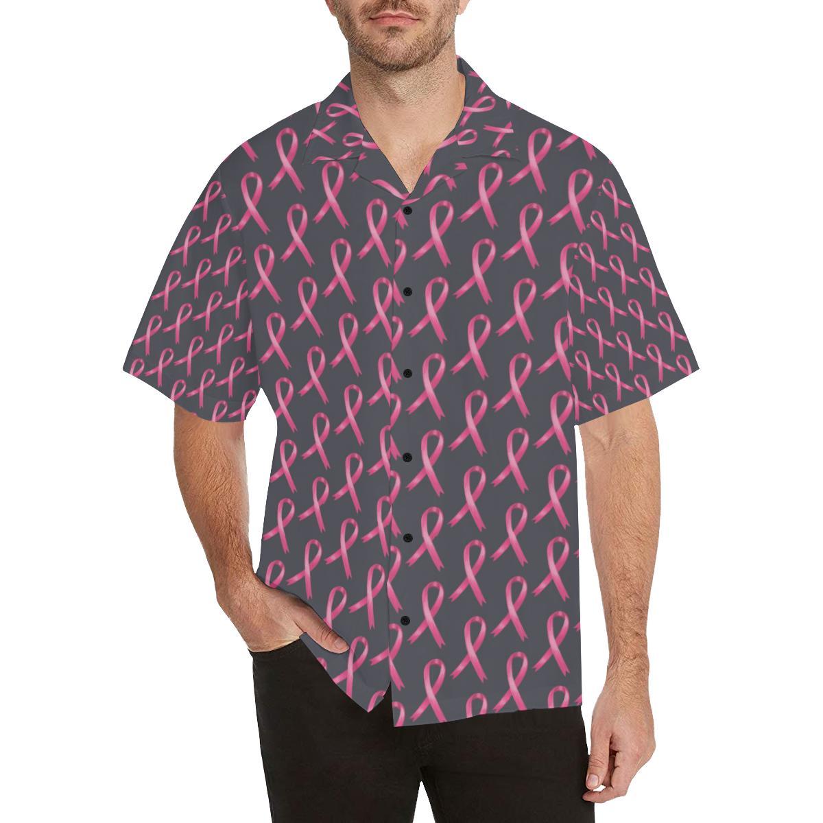 Breast Cancer Awareness Pattern Men Aloha Hawaiian Shirt