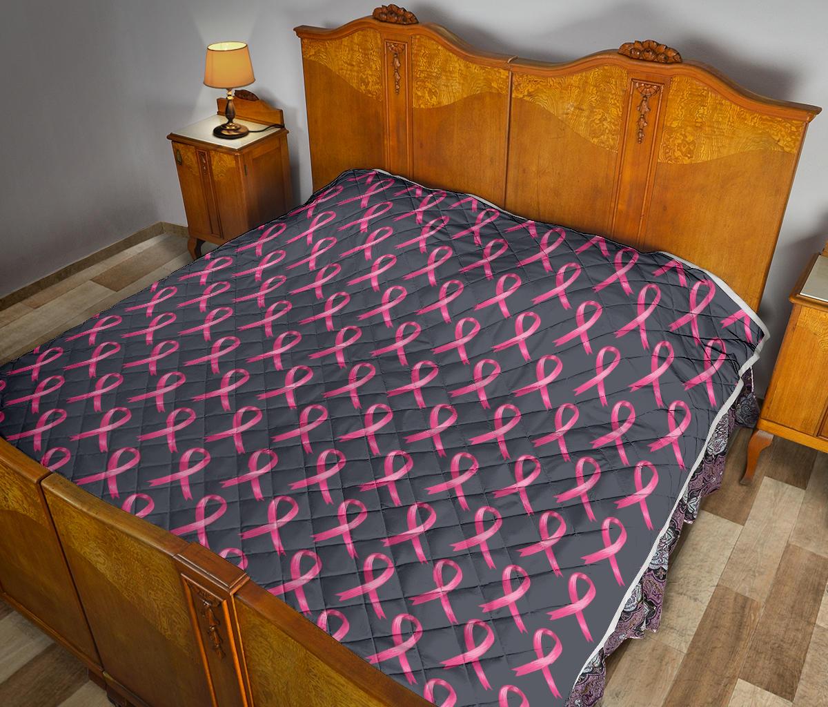 Breast Cancer Awareness Pattern Premium Quilt-JTAMIGO.COM