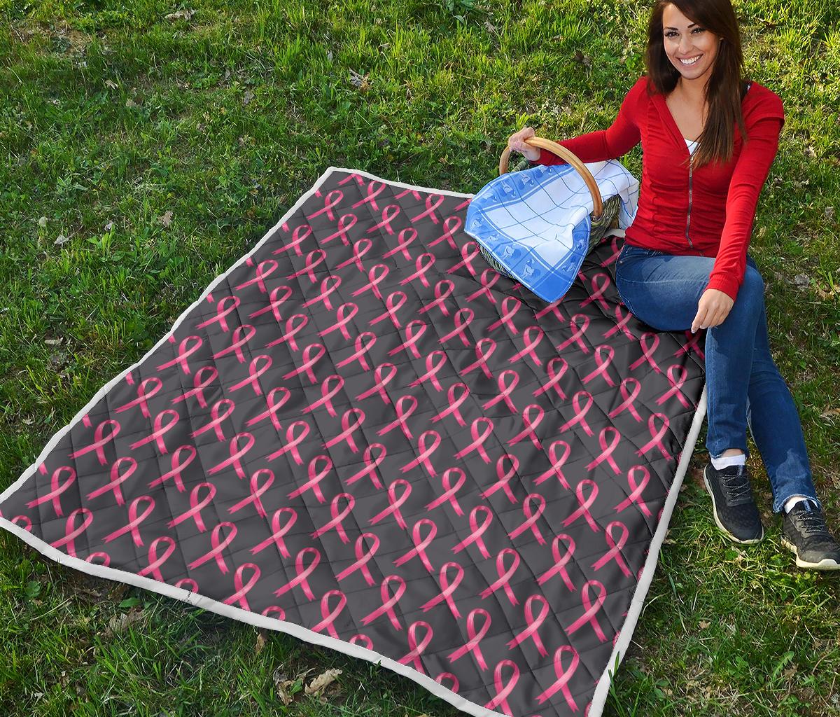 Breast Cancer Awareness Pattern Premium Quilt-JTAMIGO.COM