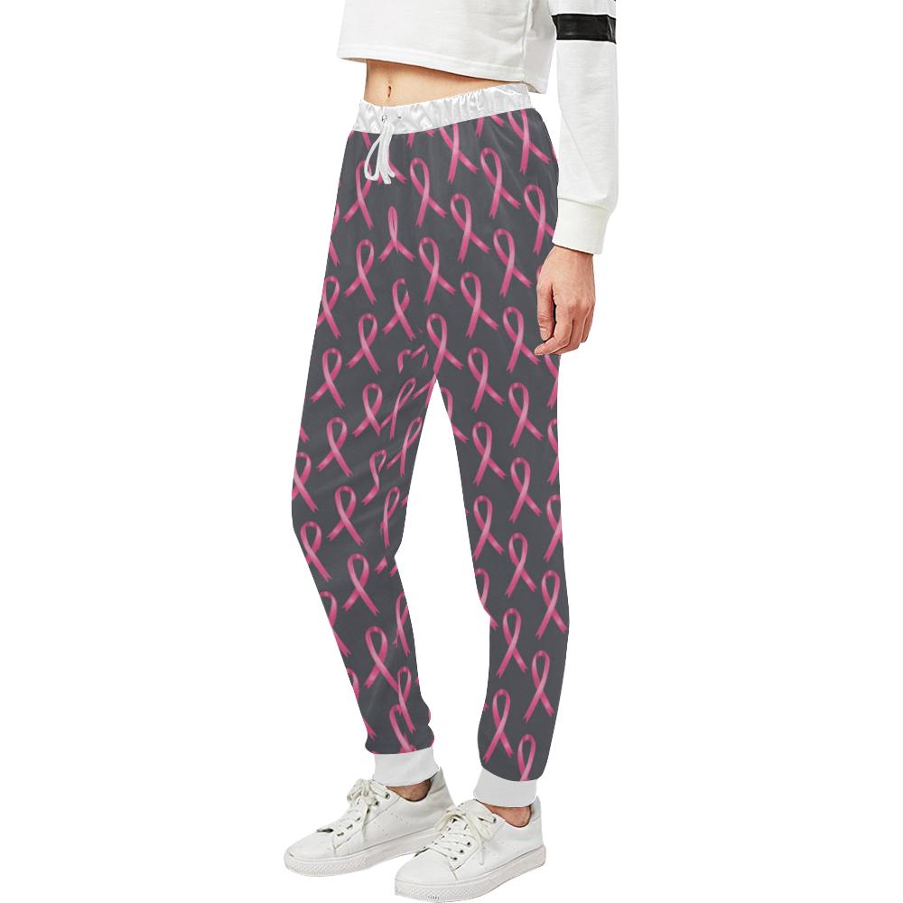 Breast Cancer Awareness Pattern Unisex Casual Sweatpants (Model L11)-JTAMIGO.COM