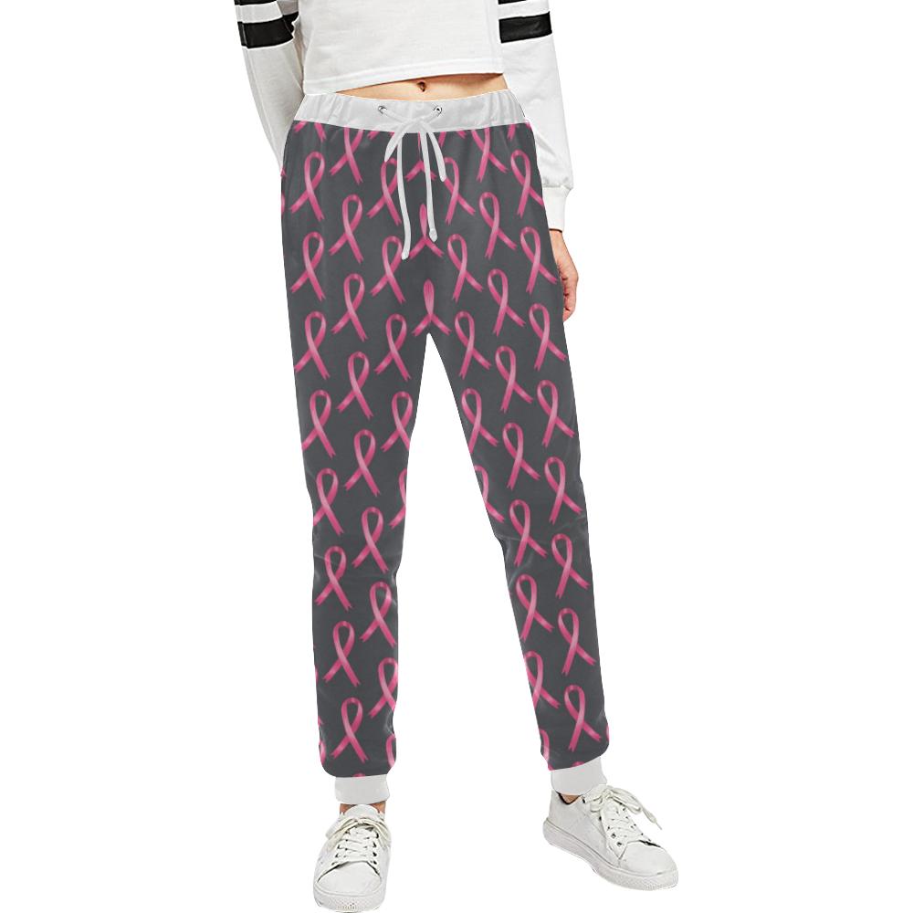 Breast Cancer Awareness Pattern Unisex Casual Sweatpants (Model L11)-JTAMIGO.COM