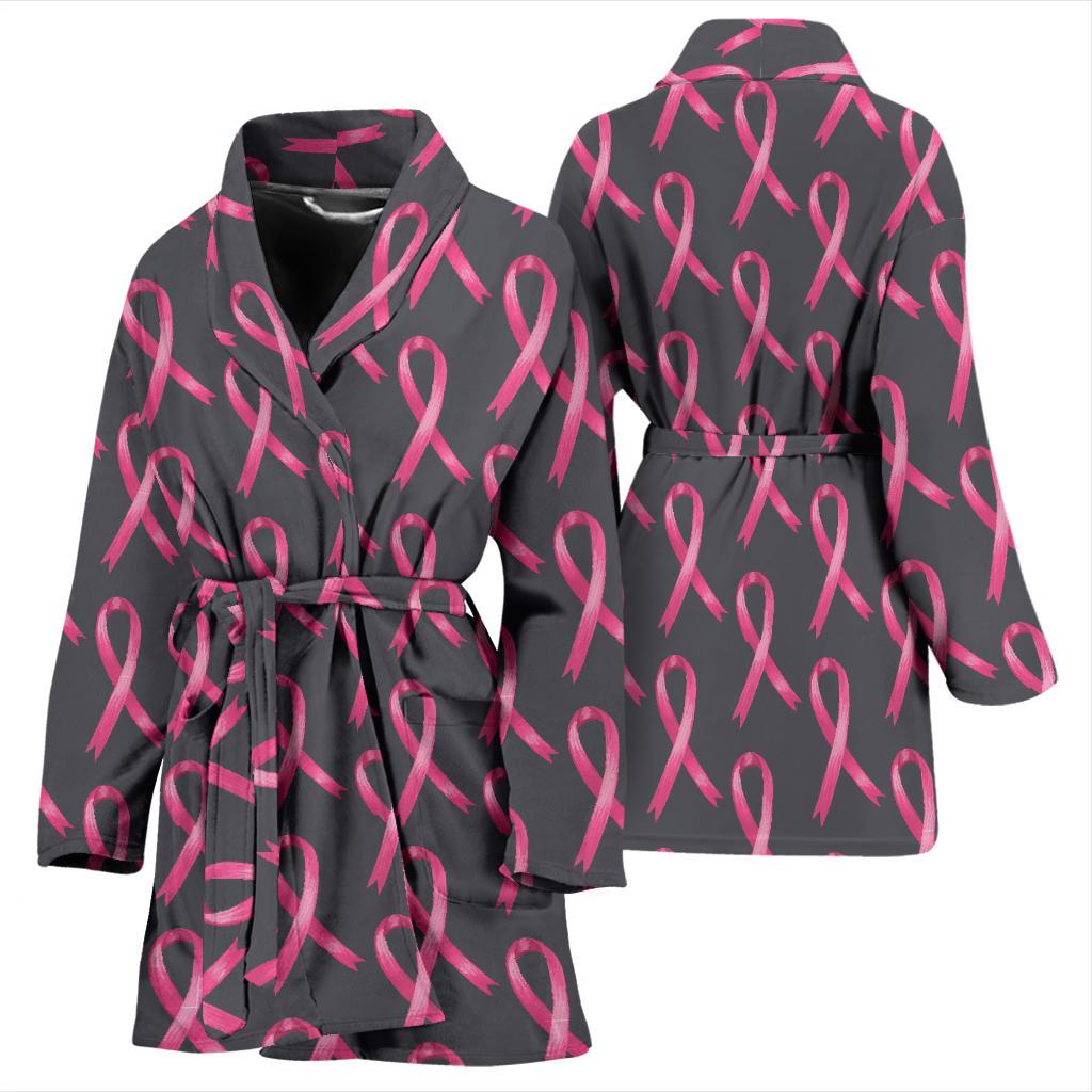Breast Cancer Awareness Pattern Women Bath Robe-JTAMIGO.COM