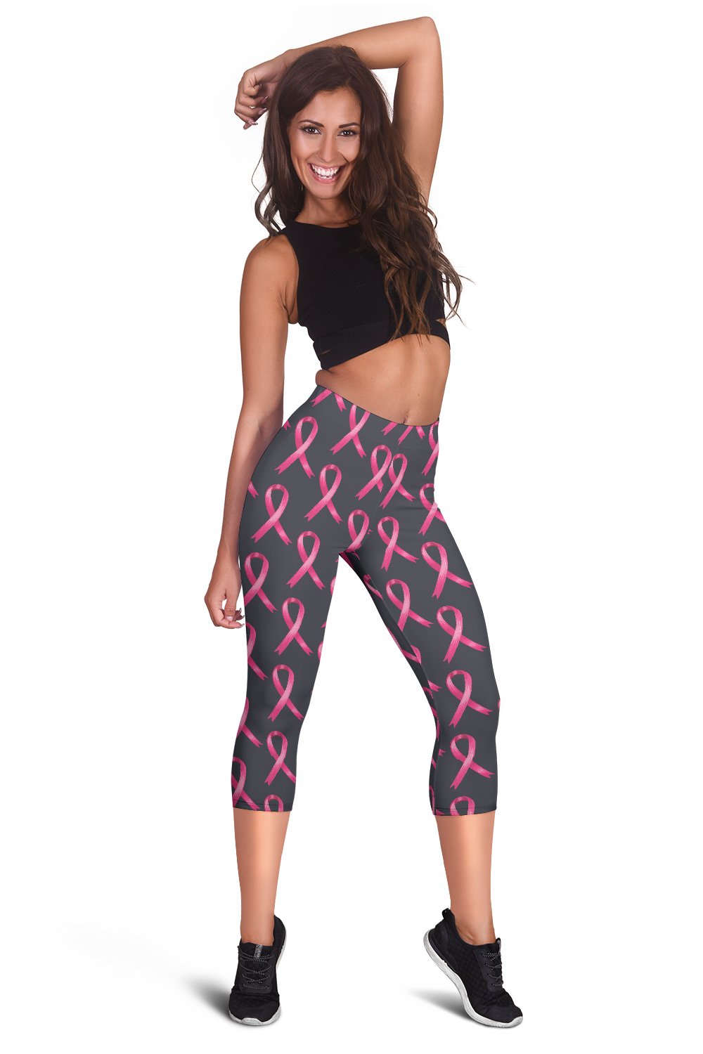 Breast Cancer Awareness Pattern Women Capris