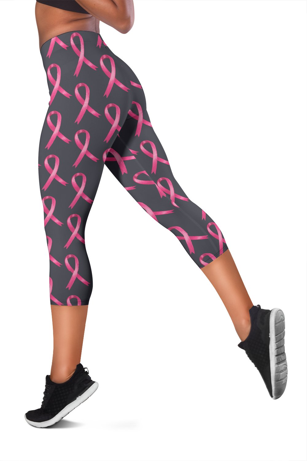 Breast Cancer Awareness Pattern Women Capris