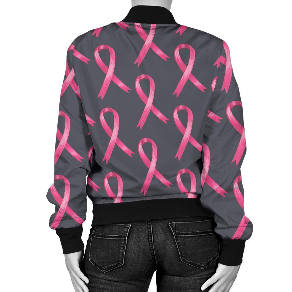 Breast Cancer Awareness Pattern Women Casual Bomber Jacket