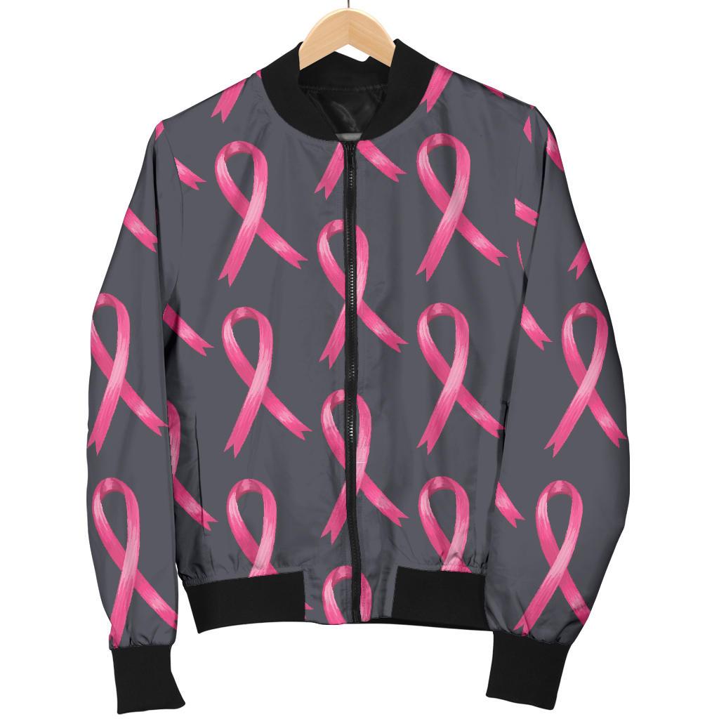 Breast Cancer Awareness Pattern Women Casual Bomber Jacket