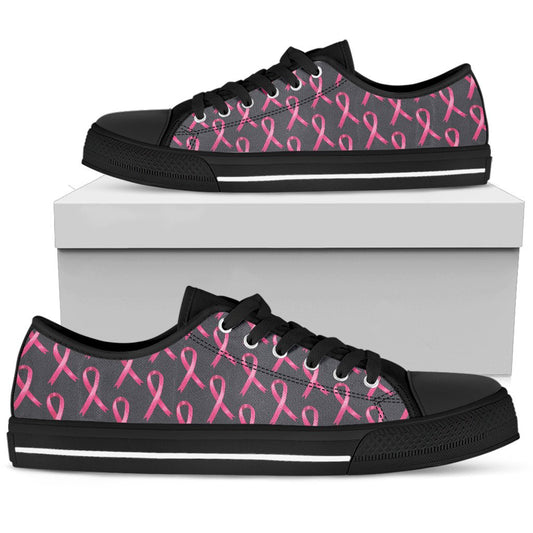 Breast Cancer Awareness Pattern Women Low Top Shoes