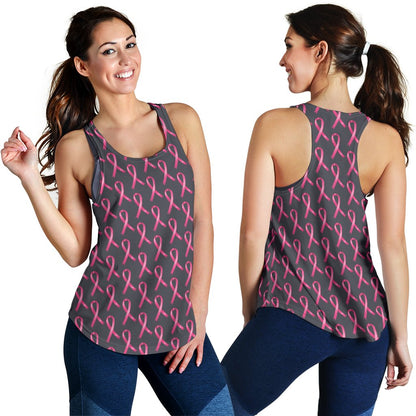 Breast Cancer Awareness Pattern Women Racerback Tank Top