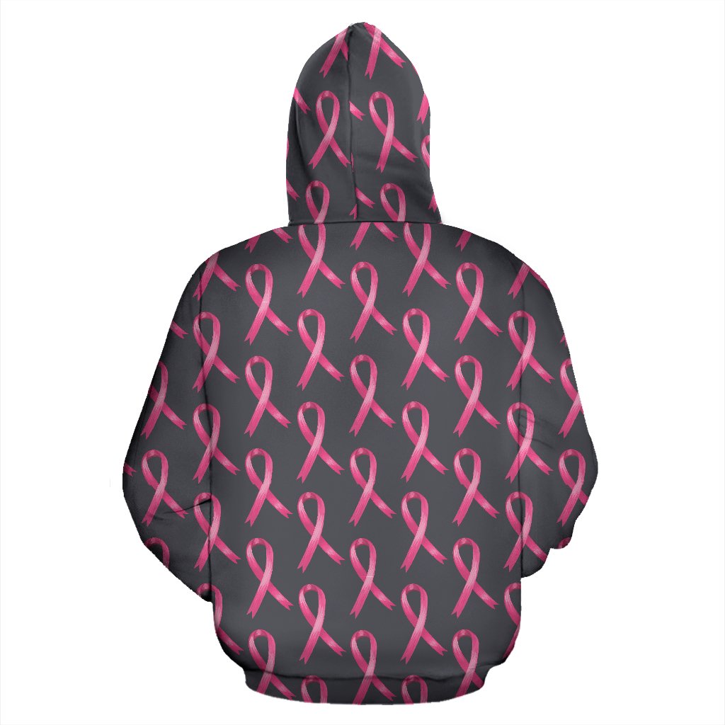 Breast Cancer Awareness Pattern Zip Up Hoodie