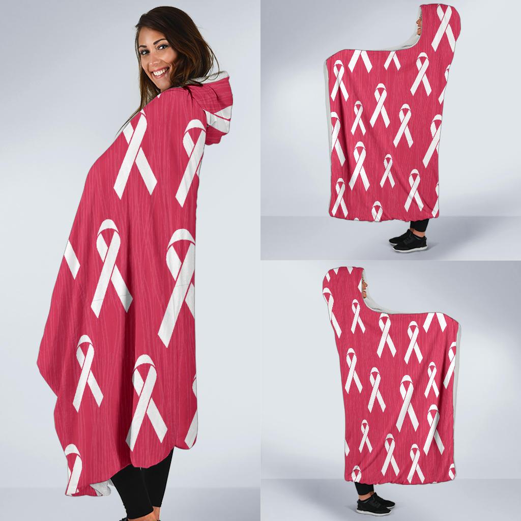Breast Cancer Awareness Symbol Hooded Blanket-JTAMIGO.COM