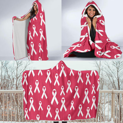 Breast Cancer Awareness Symbol Hooded Blanket-JTAMIGO.COM