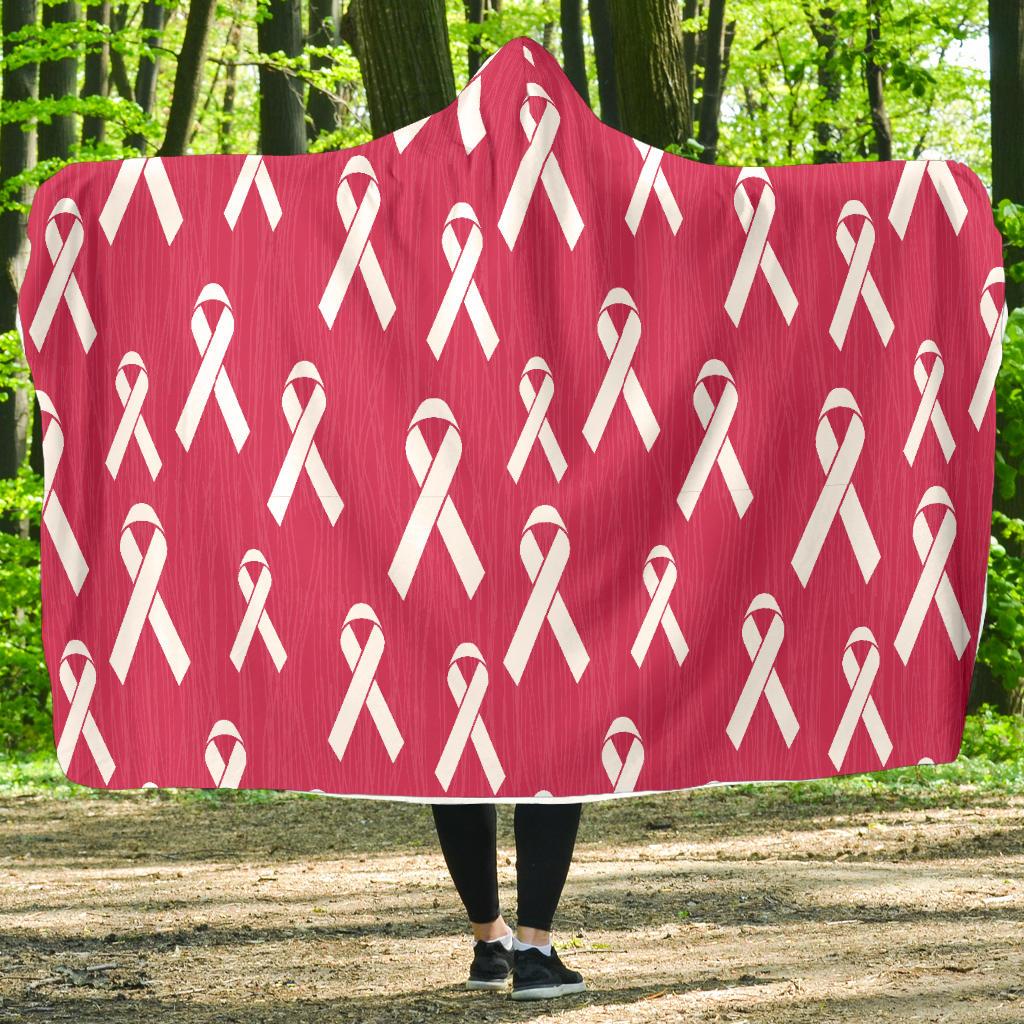 Breast Cancer Awareness Symbol Hooded Blanket-JTAMIGO.COM
