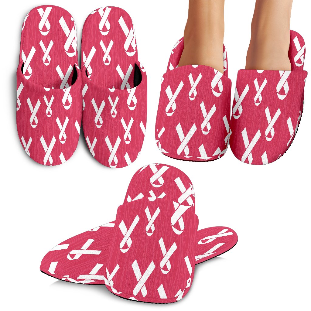 Breast Cancer Awareness Symbol House Slippers