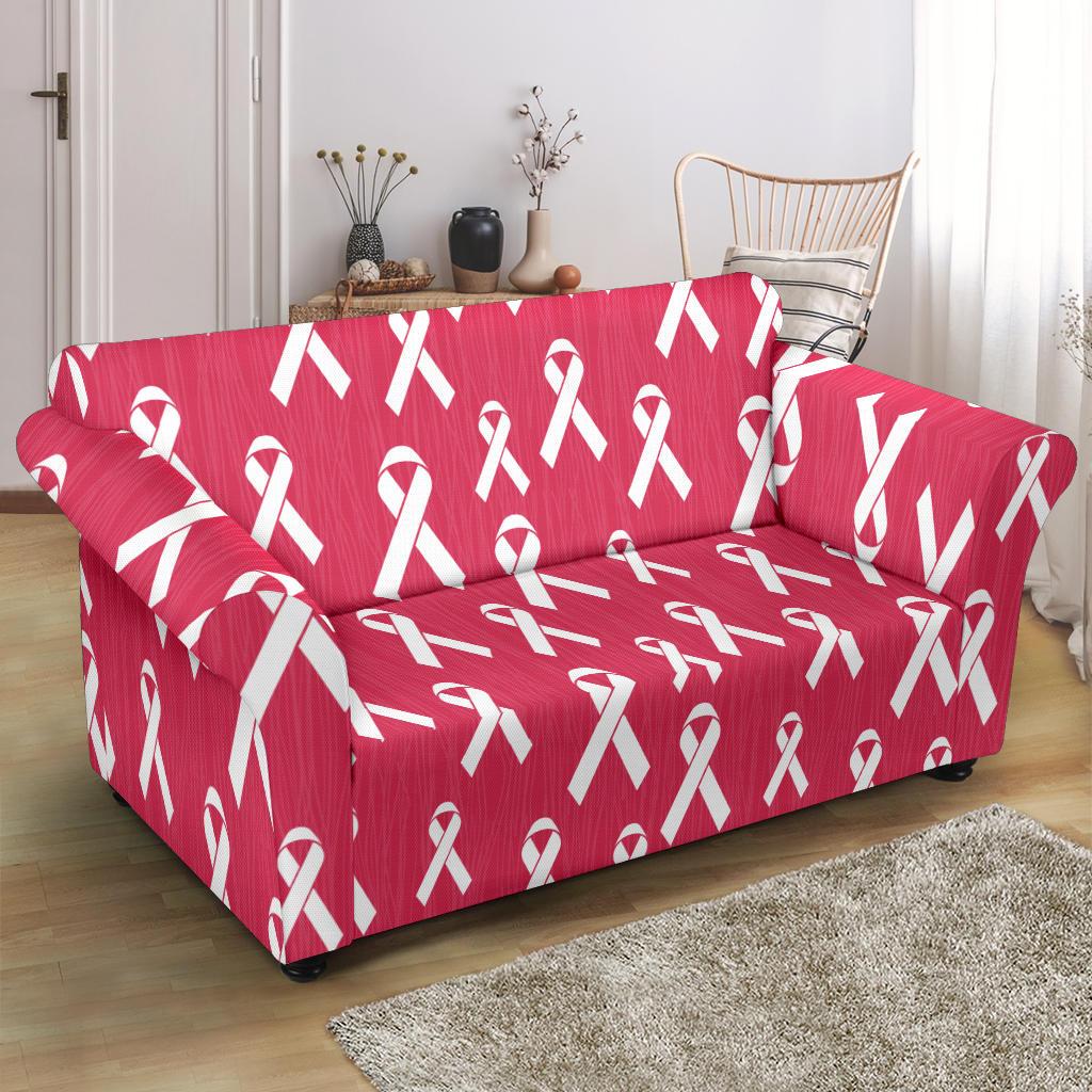 Breast Cancer Awareness Symbol Loveseat Slipcover-JTAMIGO.COM