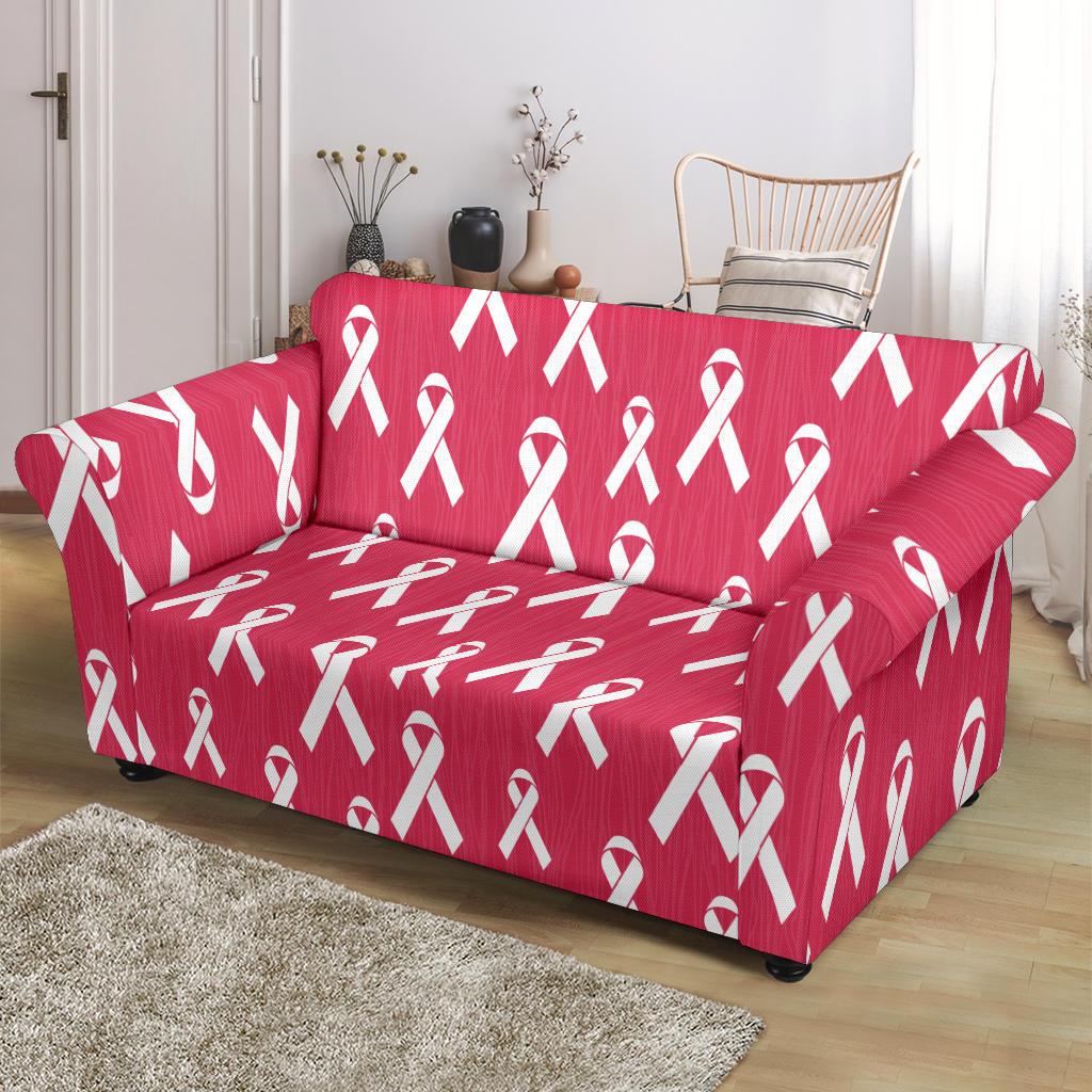 Breast Cancer Awareness Symbol Loveseat Slipcover-JTAMIGO.COM