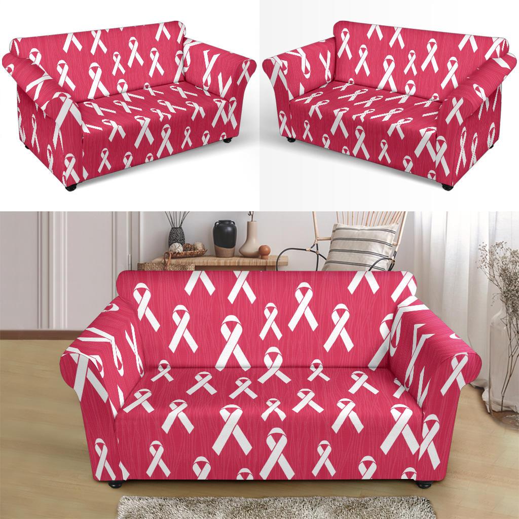 Breast Cancer Awareness Symbol Loveseat Slipcover-JTAMIGO.COM