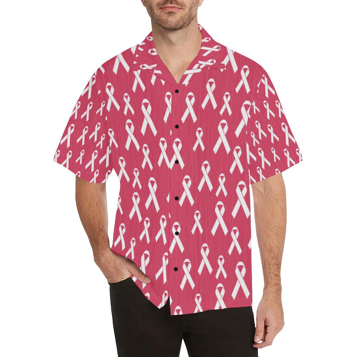 Breast Cancer Awareness Symbol Men Aloha Hawaiian Shirt