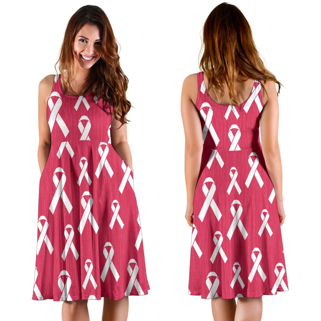 Breast Cancer Awareness Symbol Sleeveless Dress