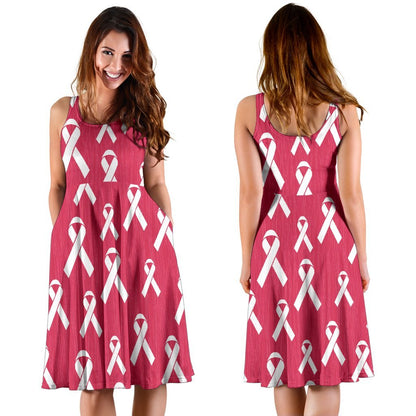 Breast Cancer Awareness Symbol Sleeveless Dress