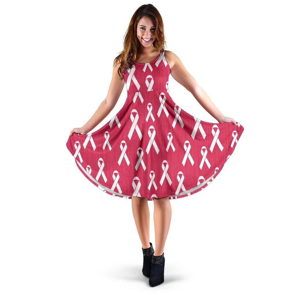 Breast Cancer Awareness Symbol Sleeveless Dress
