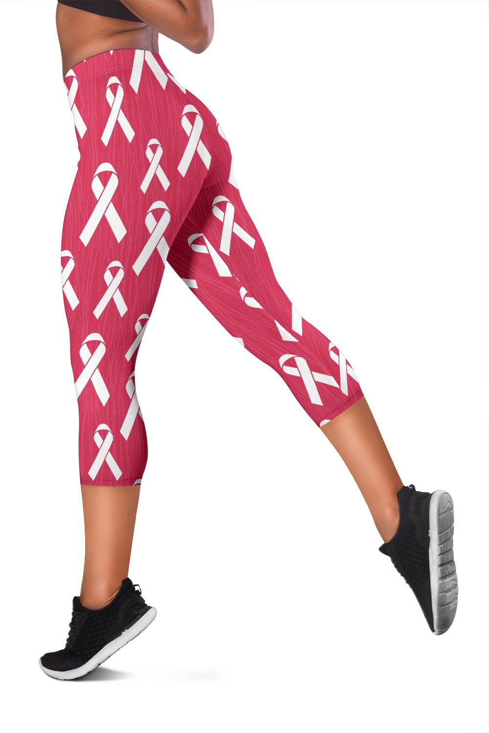 Breast Cancer Awareness Symbol Women Capris