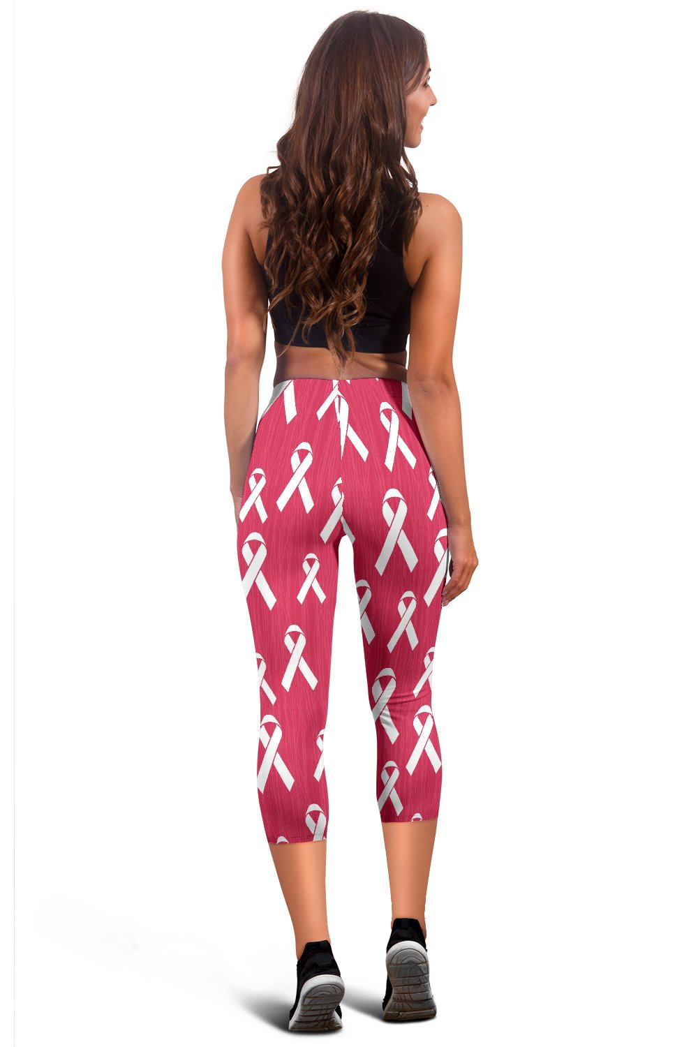 Breast Cancer Awareness Symbol Women Capris