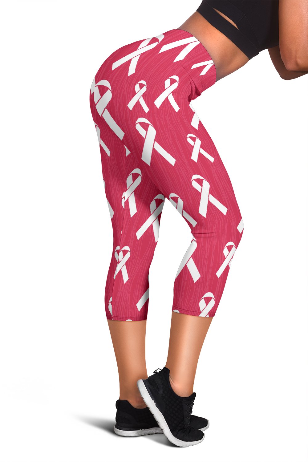 Breast Cancer Awareness Symbol Women Capris