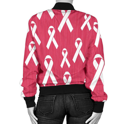 Breast Cancer Awareness Symbol Women Casual Bomber Jacket