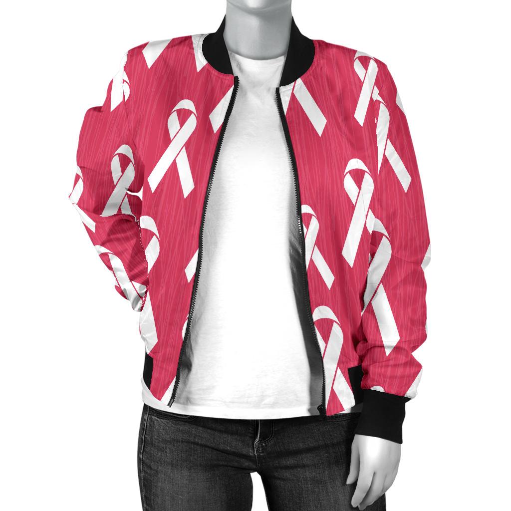 Breast Cancer Awareness Symbol Women Casual Bomber Jacket