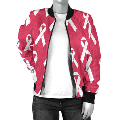 Breast Cancer Awareness Symbol Women Casual Bomber Jacket