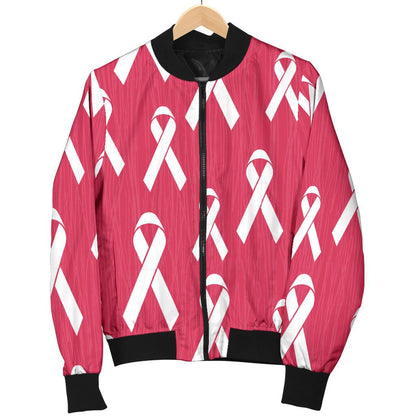 Breast Cancer Awareness Symbol Women Casual Bomber Jacket