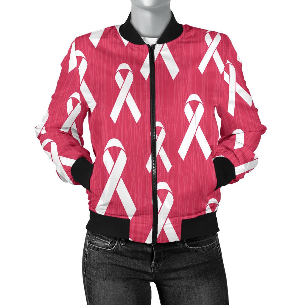 Breast Cancer Awareness Symbol Women Casual Bomber Jacket