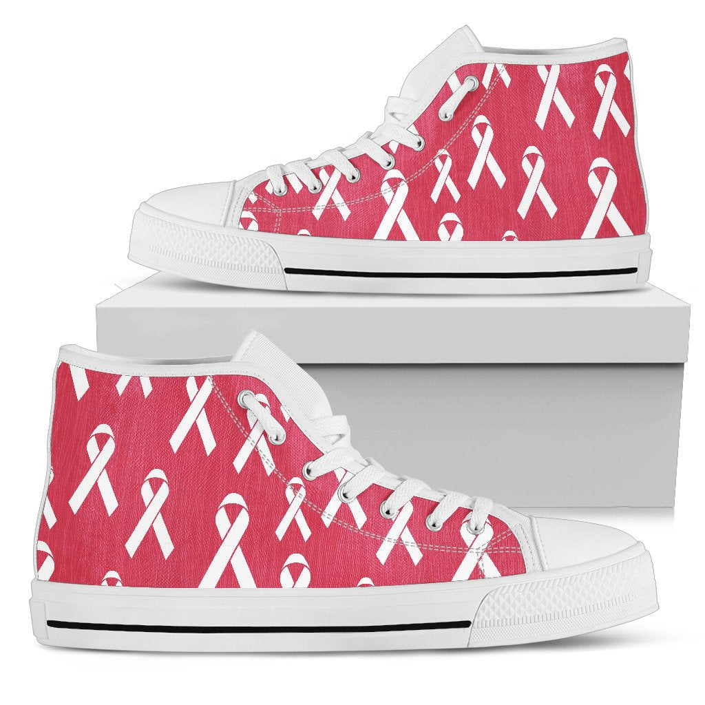 Breast Cancer Awareness Symbol Women High Top Shoes