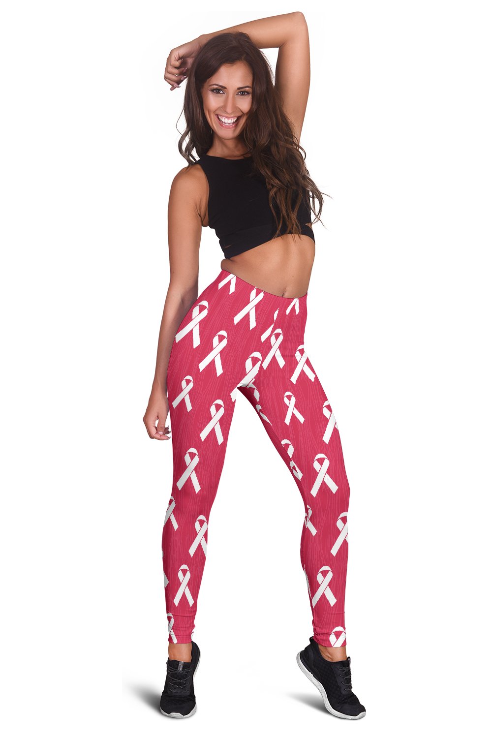 Breast Cancer Awareness Symbol Women Leggings