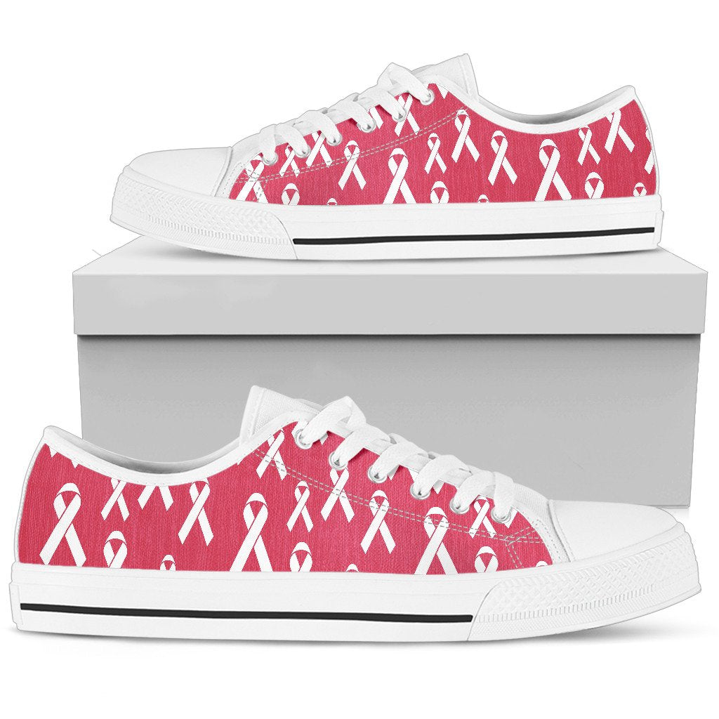 Breast Cancer Awareness Symbol Women Low Top Shoes