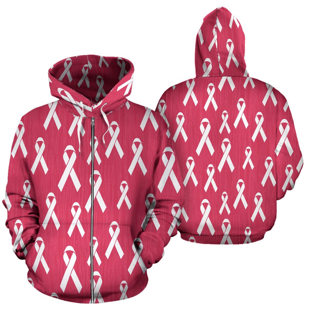 Breast Cancer Awareness Symbol Zip Up Hoodie